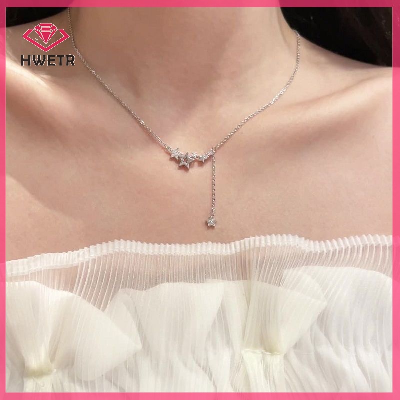 Vòng cổ Mặt Hình Ngôi Sao Đính Đá zircon Lấp Lánh Cho Nữ Mới