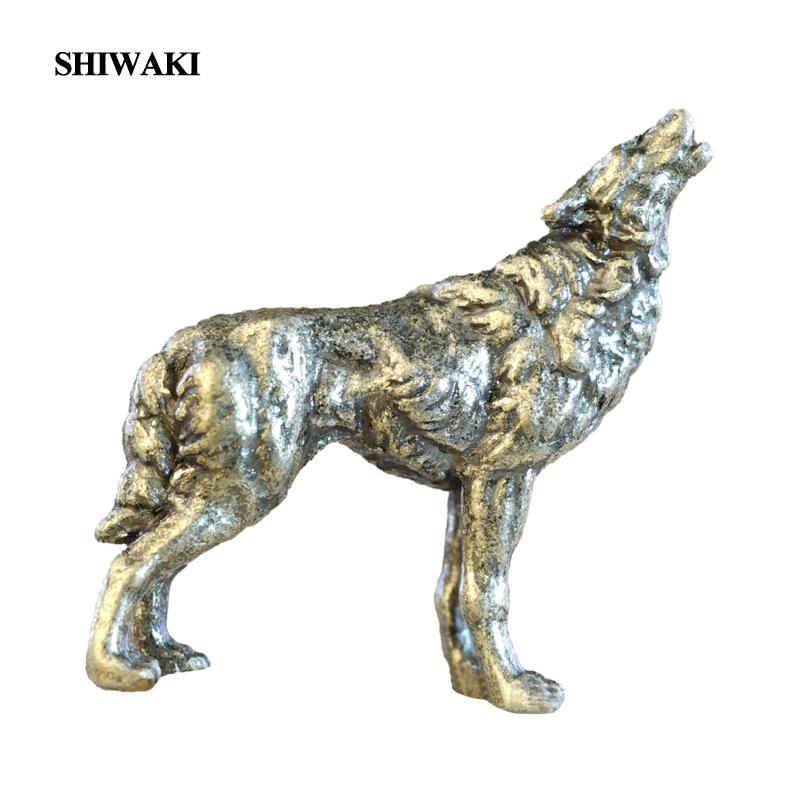 Đồ trang trí Chó Sói mini Bằng Hợp Kim Đồng Trang Trí Phòng Ăn