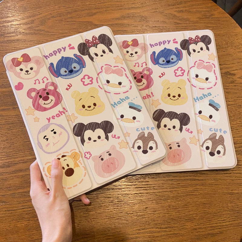 Dễ Thương Ốp Máy Tính Bảng Mềm Họa Tiết Hoạt Hình Có Ngăn Đựng Bút Cho ipad gen10 7 / 8 / 9 air4 air5 pro11 "pro12.9" mini6