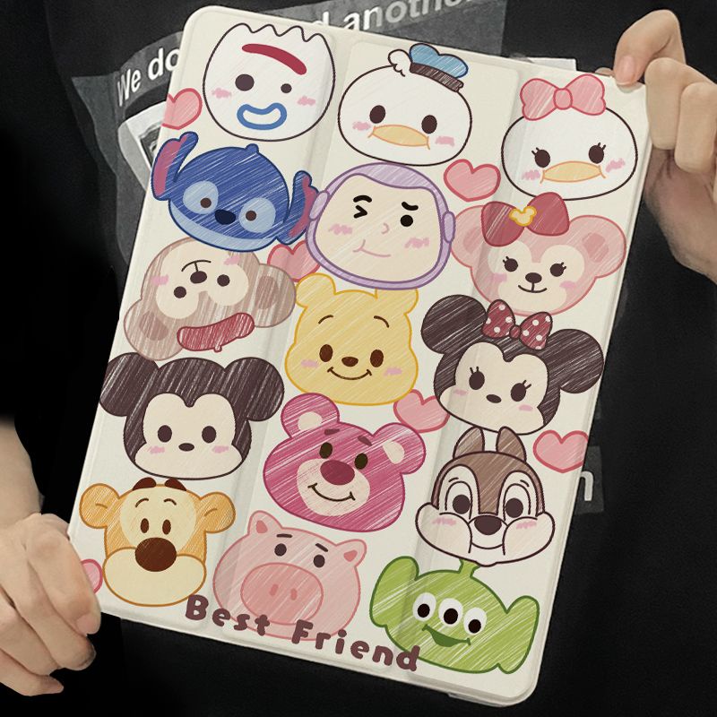 Dễ Thương Ốp Máy Tính Bảng Mềm Họa Tiết Hoạt Hình Có Ngăn Đựng Bút Cho ipad gen10 7 / 8 / 9 air4 air5 pro11 "pro12.9" mini6