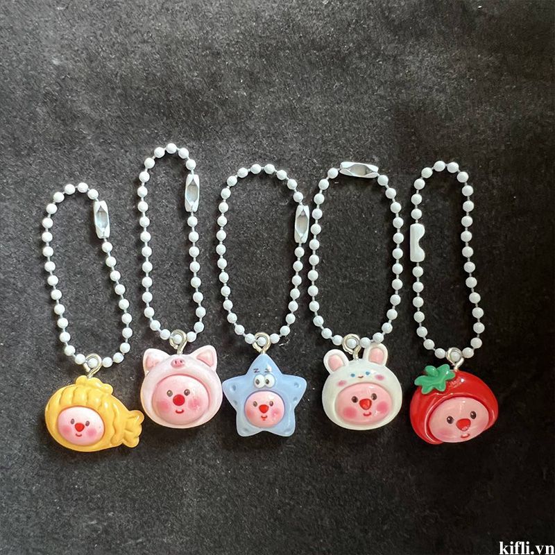 🌸🌸Loopy ruby little beaver mặt dây chuyền nhỏ keychain schoolbag mặt dây chuyền phim hoạt hình món quà dễ thương