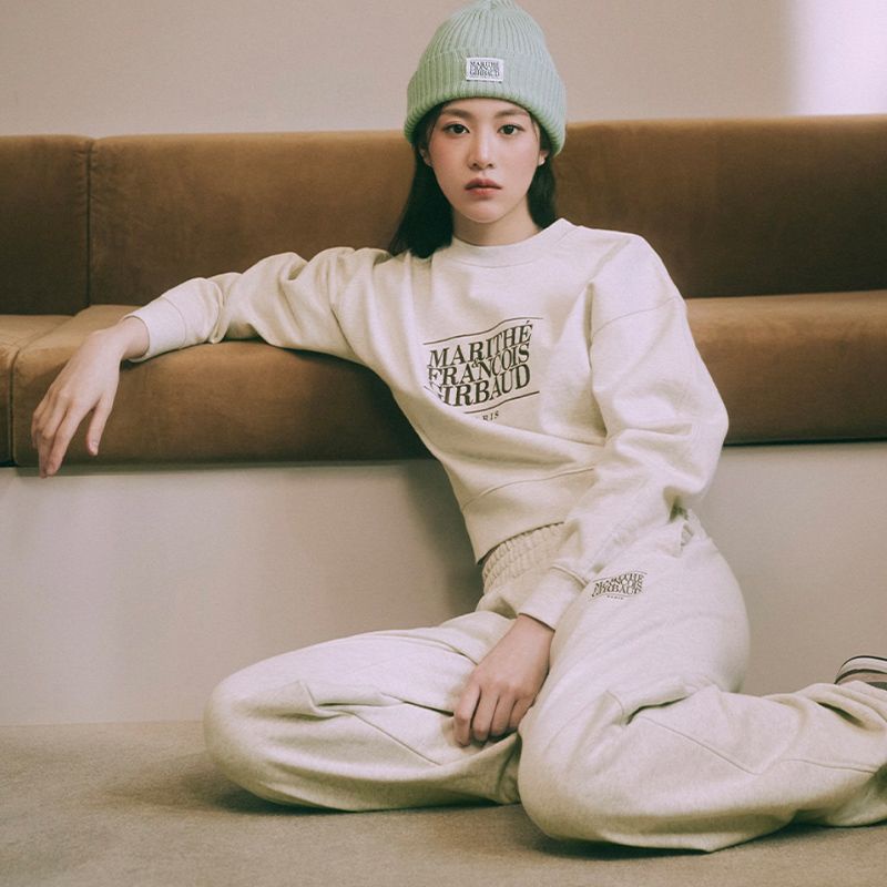 UTZF car Jingyuan Hong Encai same style marithe round neck sweater autumn and winter Korean style fashionable couple American top women's ins