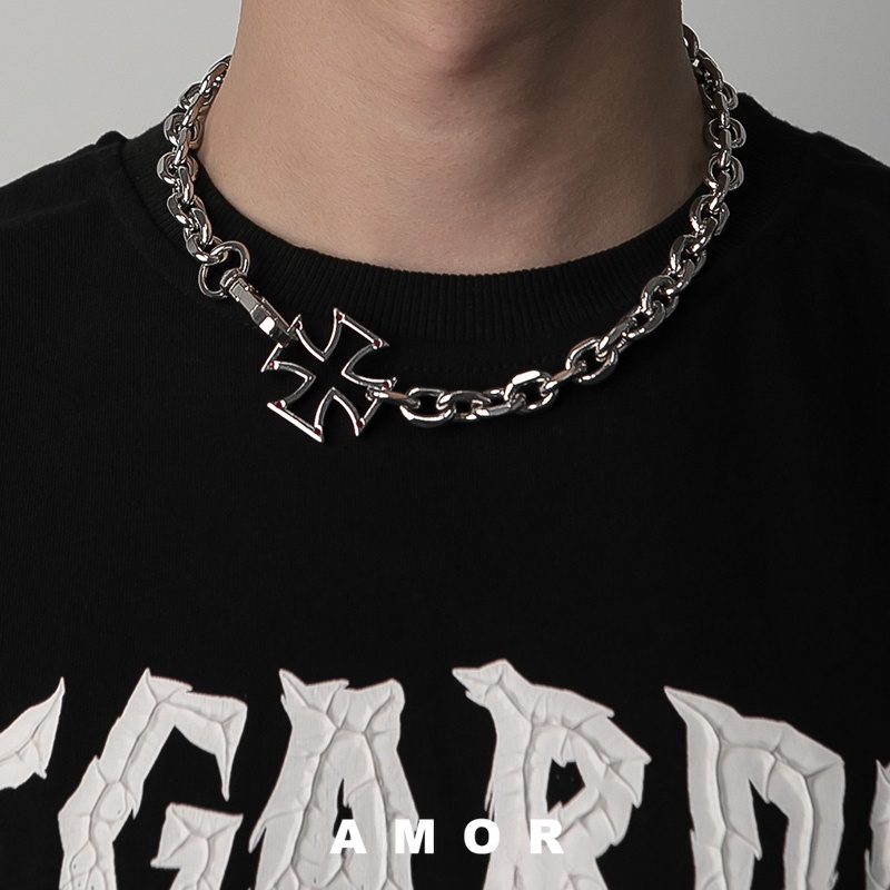 Vòng cổ Hợp Kim Mặt Thánh Giá Đính Đá Thời Trang Cho Nam Nữ