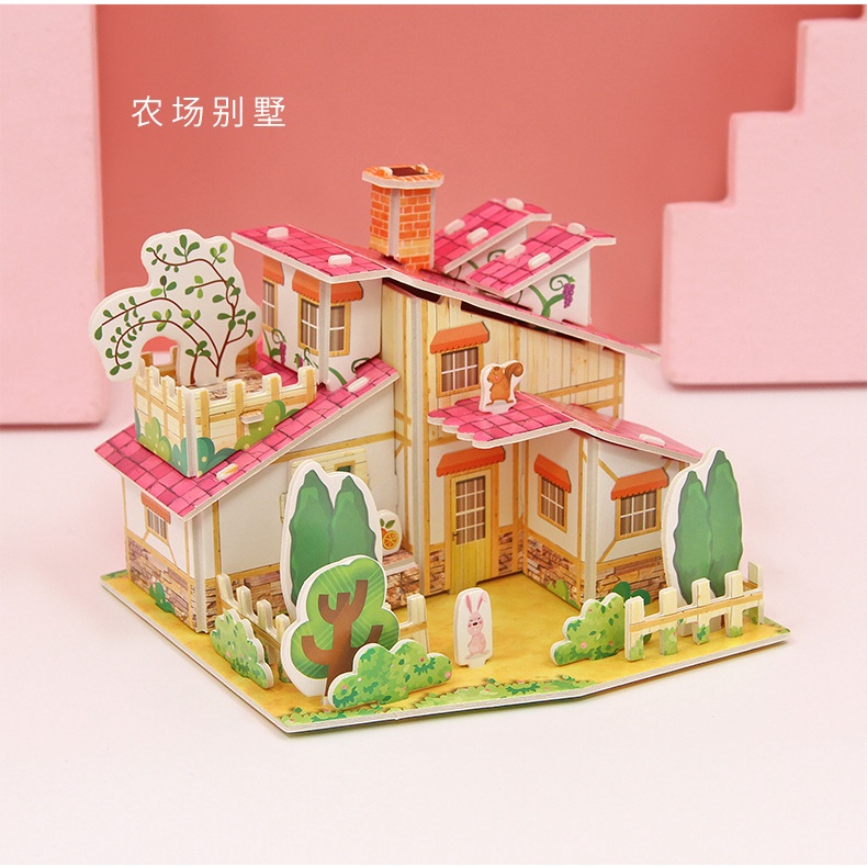 Mô Hình Ngôi Nhà Giấy 3d Ba Chiều diy Dành Cho Trẻ Em