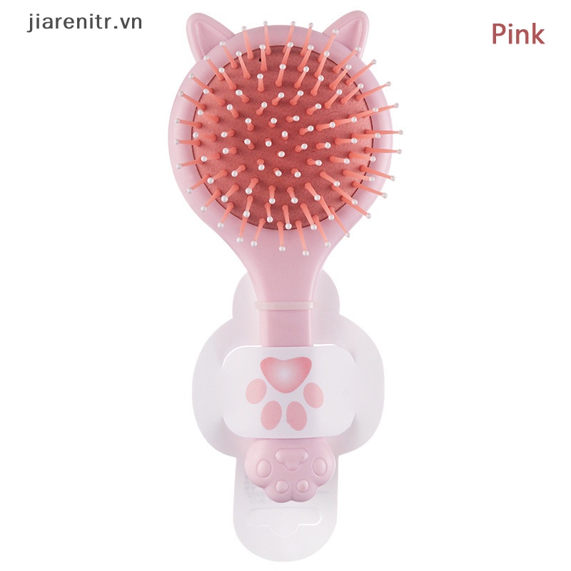 Lược Chải Tóc Hình Tai Mèo Có Gương Trang Điểm Tiện Dụng