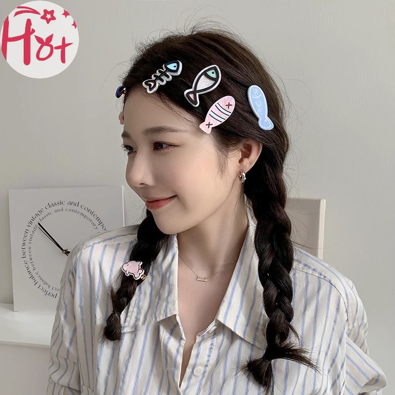 Kẹp Tóc Hình Xương Cá Nhỏ Dễ Thương Phong Cách Nhật Bản