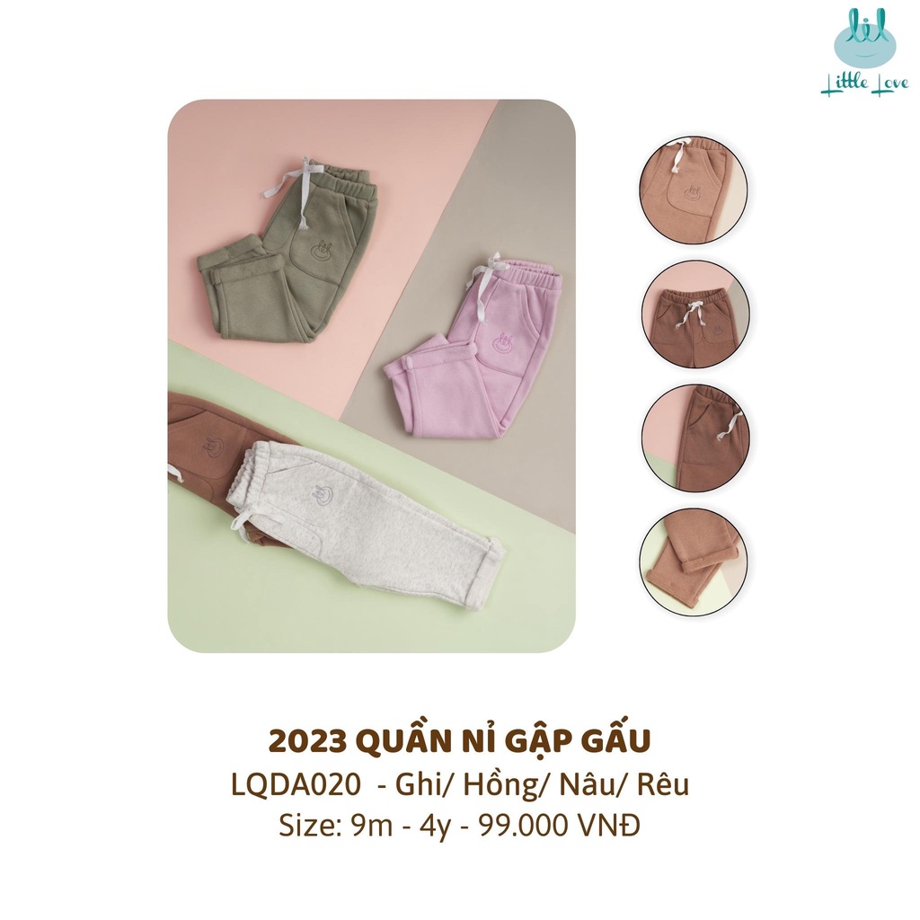 Lillte Love - Quần nỉ bo gấu cho bé trai bé gái từ 6 tháng đến 4 tuổi