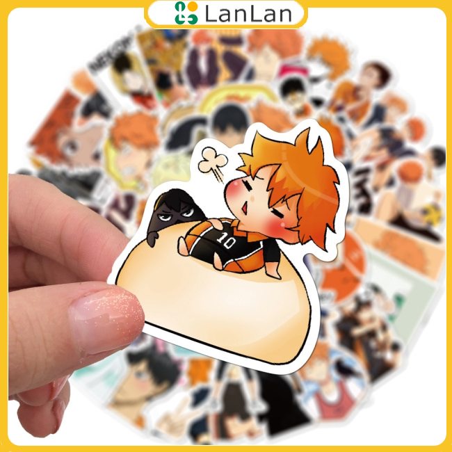 Bộ 50 Nhân Vật anime haikyuu!!! Miếng Dán Trang Trí laptop / Điện Thoại / Ván Trượt / ps4 Hình Quả Bóng Chuyền diy