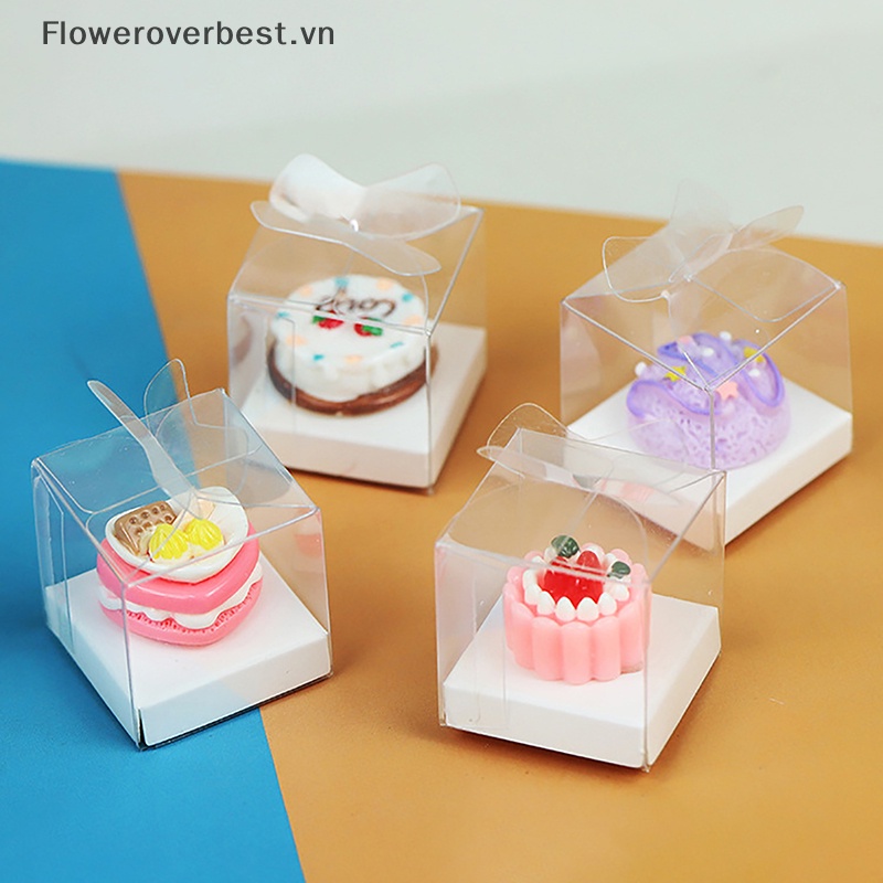 Fbvn Set 2 Hộp Đựng Bánh Kem mini Trong Suốt Trang Trí Nhà Búp Bê Đồ Chơi Cho Bé
