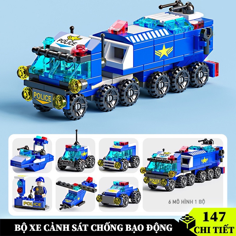 Mô hình đồ chơi lắp ráp xếp hình ô tô máy bay phát triển trí tuệ cho  bé trai