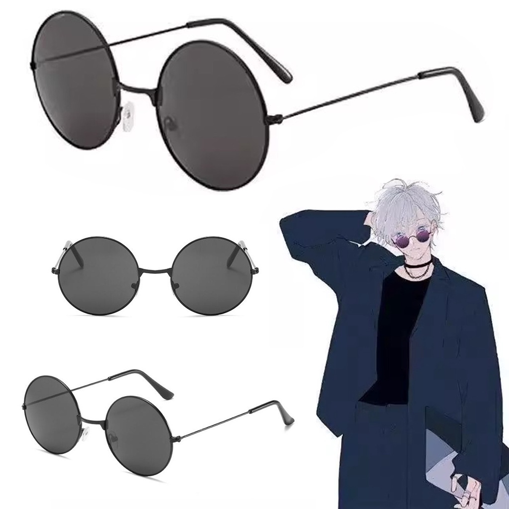 Kính Mát cosplay Nhân Vật anime gojo satoru Màu Đen Gọng Tròn