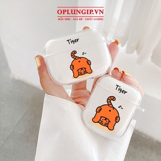 Ốp tai nghe Airpods 1 2 3 pro 2 i12 Tiger vỏ ốp airpods case airpods silicon trong suốt