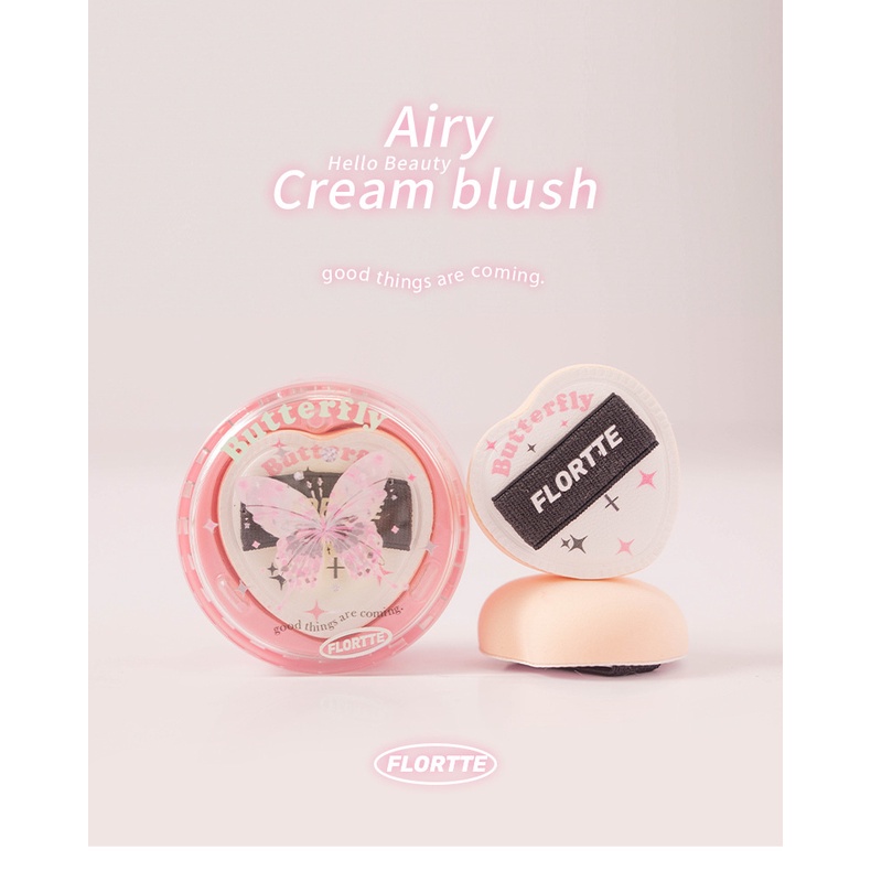 Flortte Phấn Má Hồng Trang Điểm Bắt Sáng Màu nude Tự Nhiên