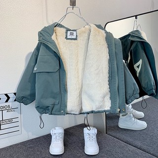 Áo Khoác parka Lông Cừu Phong Cách Mới Cho Bé Trai