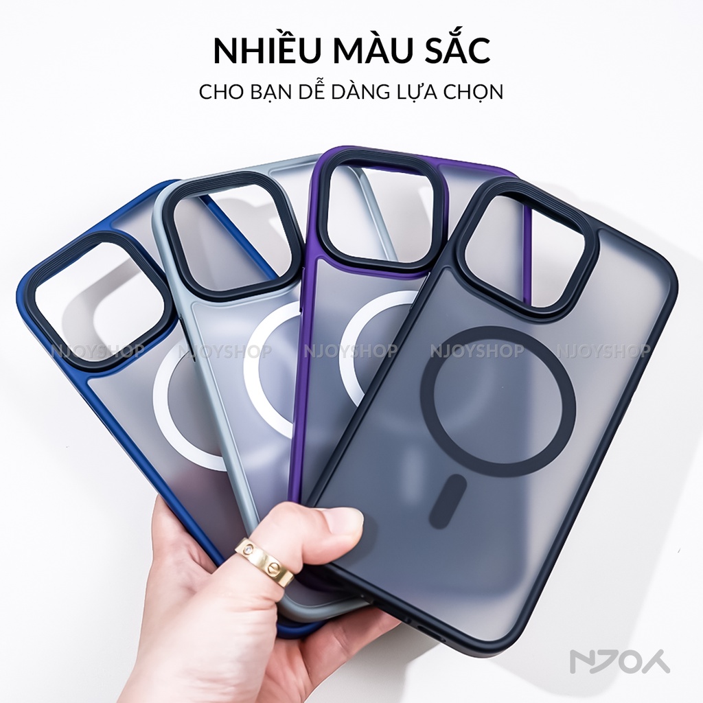 Ốp Hỗ Trợ Sạc Không Dây Likgus Mặt Lưng Nhám Chống Bám Vân Tay Bảo Vệ Camera Cho iPhone 15 14 13 Pro Max Njoyshop