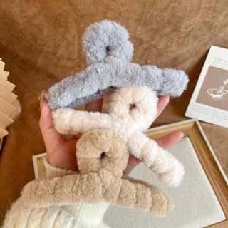 Kẹp tóc phủ lông nhung cỡ lớn phong cách Hàn Quốc thời trang thu đông xinh xắn cho nữ - TYriyongpin