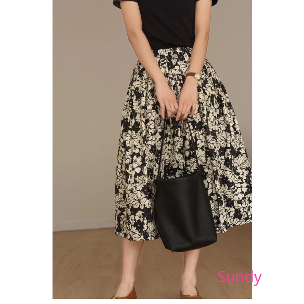 Chân Váy Hoa Vải cotton Cỡ Lớn Thời Trang Xuân Thu Cho Nữ