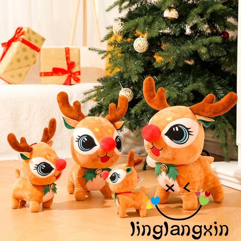 X Búp Bê Nhồi Bông Hình Tuần Lộc / Ông Già Noel Dễ Thương Cho Bé