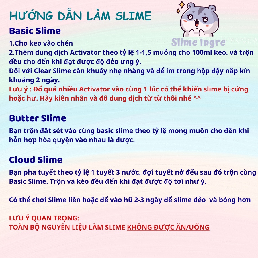 Keo Sữa ATM Nguyên Bịch 1Kg - Tặng 20gram BORAX - Nguyên Liệu Làm Slime và Squishy Handmade