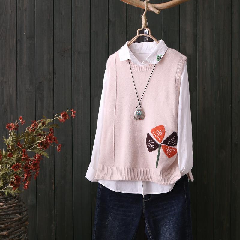 Áo vest Dệt Kim Đơn Giản Phong Cách retro Mùa Thu Mới Cho Nữ