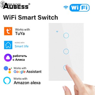Hoa Hậu Rose Tuya Wifi1/2/3 Gang Công Tắc Đèn Wifi Thông Minh Công Tắc Cảm Ứng Treo Tường (Không Có Trung Tính) Dây Cho Alexa Google Home