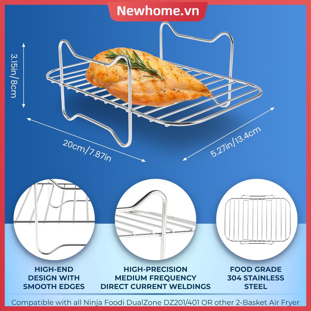 Vỉ Chiên Không Khí Bằng Thép Không Gỉ Cho Nồi Chiên Không Dầu shoptkc6405