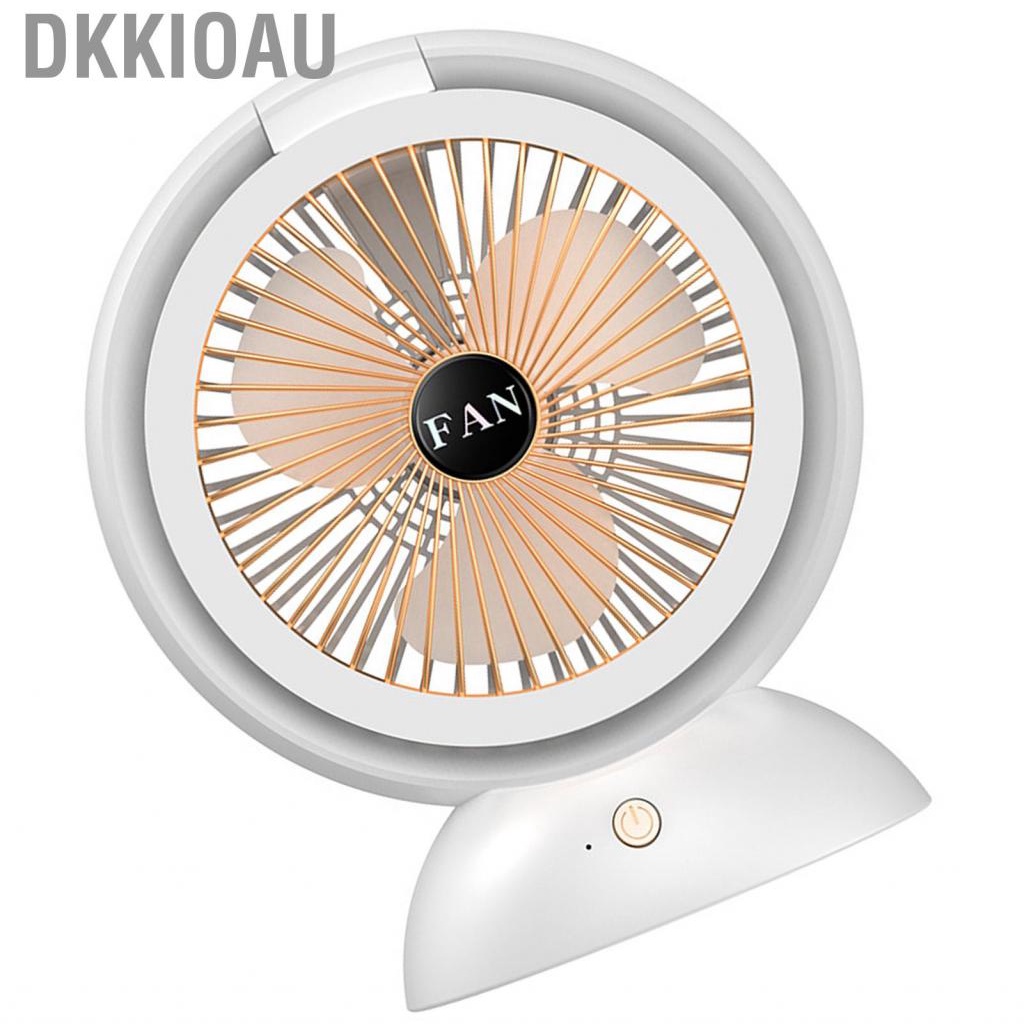 Dkkioau USB Desktop Fan  Rechargeable Small Table Adjustable Compact 180 Degree Rotatable Multifunctional for Office