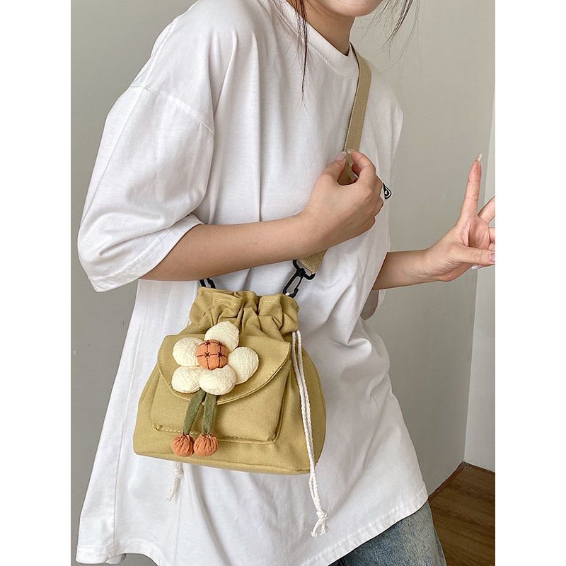 Túi Đeo Chéo Vai Bằng Vải Thời Trang Hàn Quốc Dễ Thương Bắt Mắt