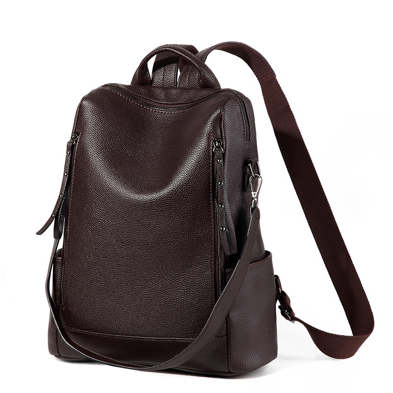 Mingke Balo Da pu Đựng laptop 13 14 inch Chống Thấm Nước Phong Cách retro Cho Nữ