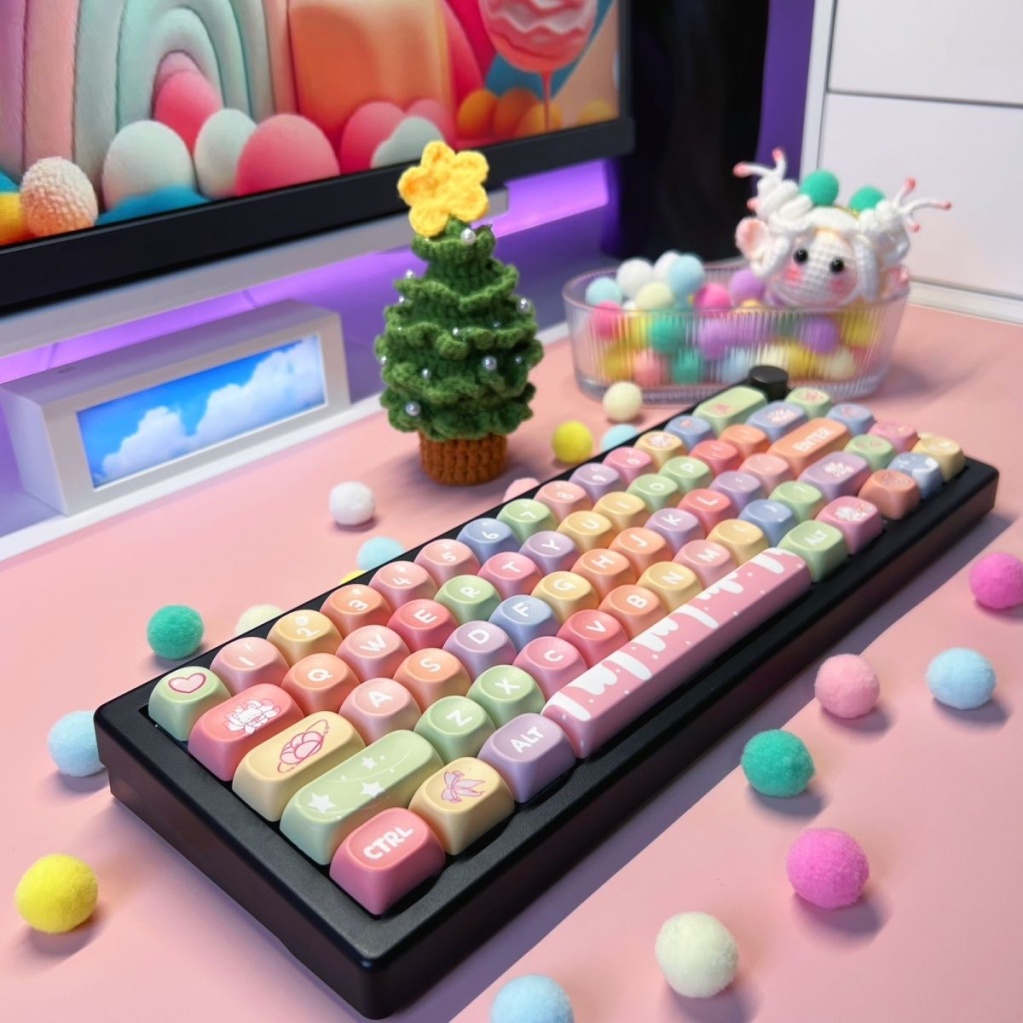 Keycap Yuncai Xiaogu, keycaps 131 phím, nhuộm thăng hoa PBT, thích hợp cho bàn phím phím 87/68/84/104/108 ​