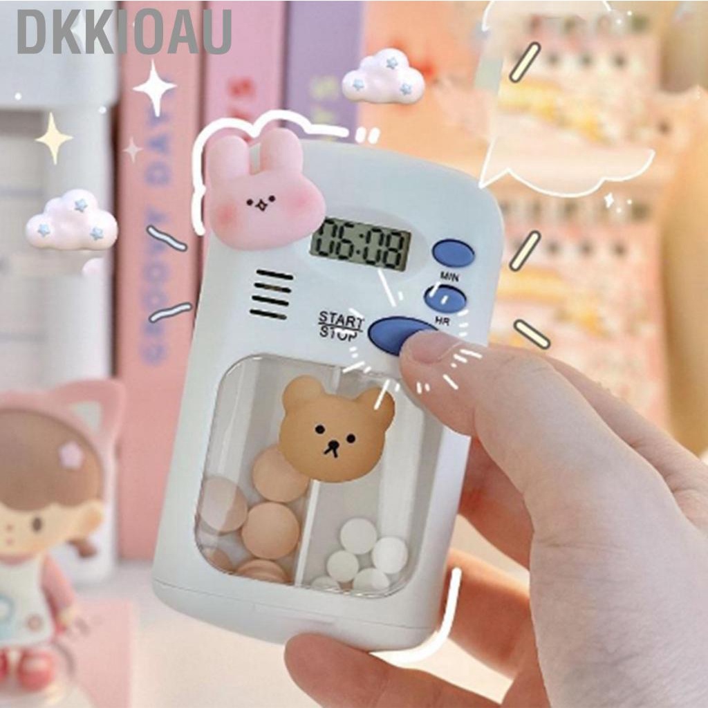 Dkkioau Container  Easy To Carry Transparent Window Strong Sealing Portable Storage Box Daily Alarms for Old People Office