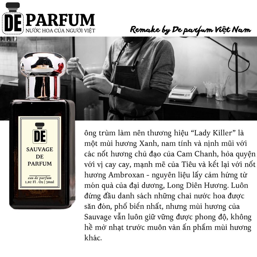 Nước hoa Sauvage De Parfum chính hãng 30ml thơm lâu hương mạnh mẽ quyến rũ