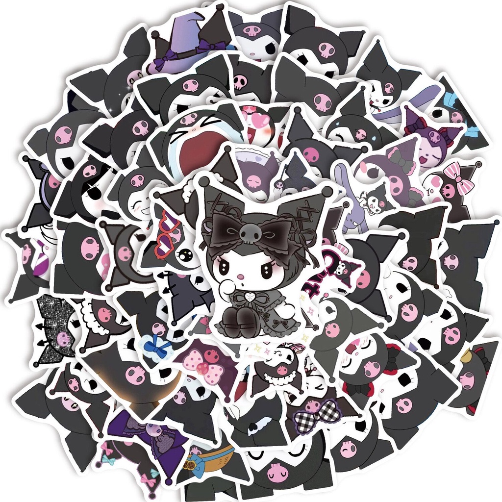 Hộp 60 Miếng Dán Hoạt Hình sanrio kuromi cinnamoroll melody Đáng Yêu