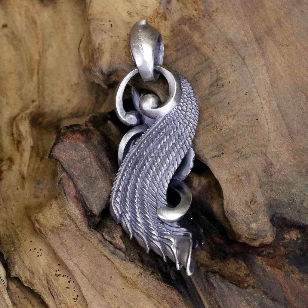 Dây Chuyền Mặt Lông Vũ Phượng Hoàng handmade Thời Trang Mới