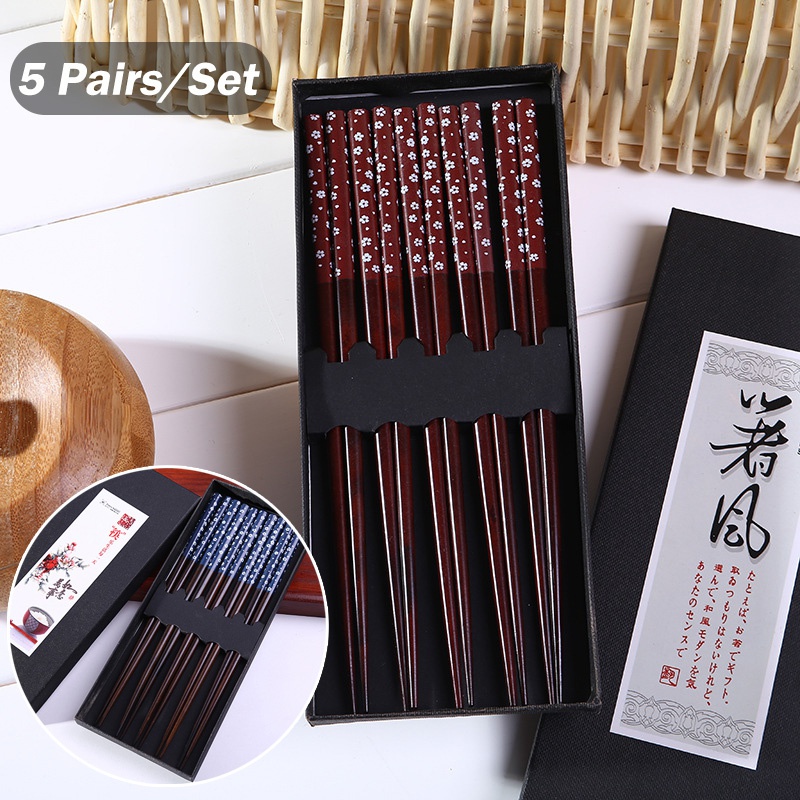 Set 5 Đôi Đũa Gỗ Phong Cách Nhật Bản