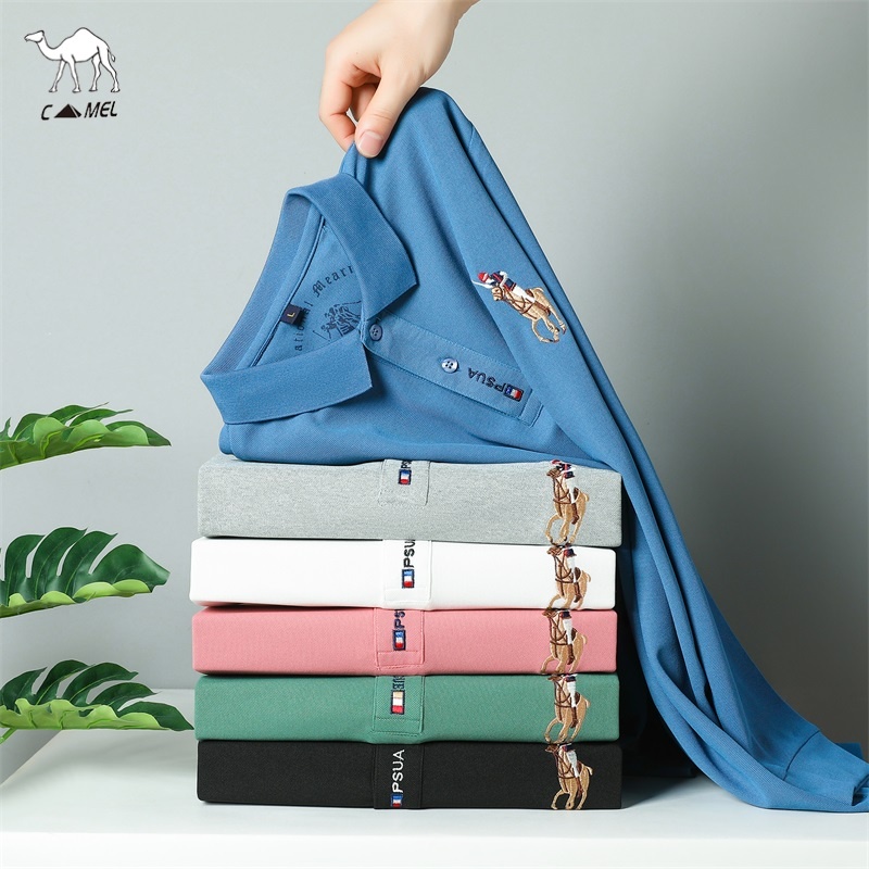 Áo Thun polo Dài Tay Thêu Chữ Thời Trang Nam Tính