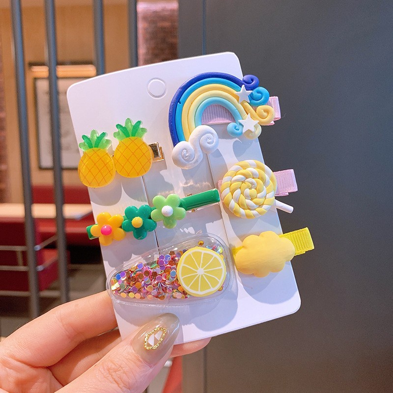 Set 6 Kẹp Tóc Dễ Thương Phong Cách Hàn Quốc Cho Bé Gái