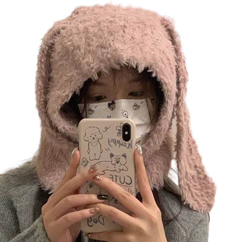 Mũ Tai Thỏ Che Nắng Chống Gió Thời Tiết Mùa Đông Cho Nữ