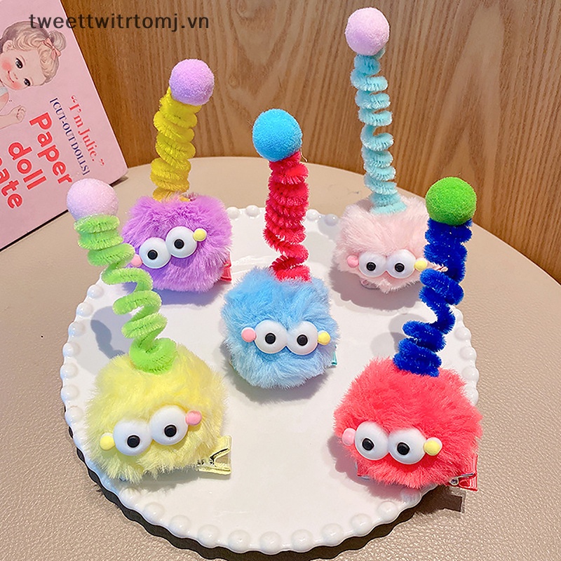 Kẹp Tóc Vải Bông Mềm Mại Hình tomj Vui Nhộn Thời Trang Thu Đông Cho Bé Gái vn