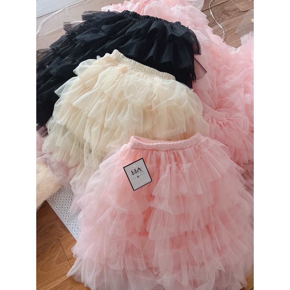 SIZE ĐẠI 12-30KG: Đầm bé gái, Chân váy ren nhiều tầng, điệu đà cho bé gái - CVR