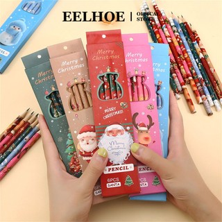 Eelhoe 5 cái/hộp giáng sinh mới bút chì hoạt hình dễ thương bút chì đóng hộp bút chì quà tặng giáng sinh chủ đề giáng sinh bút chì miiki_vn