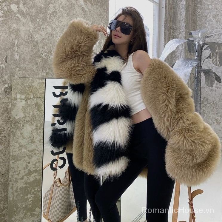 Áo Khoác Giả Lông Cáo Dày Dặn Dáng Dài Thời Trang Thu Đông 2022 Cho Nữ