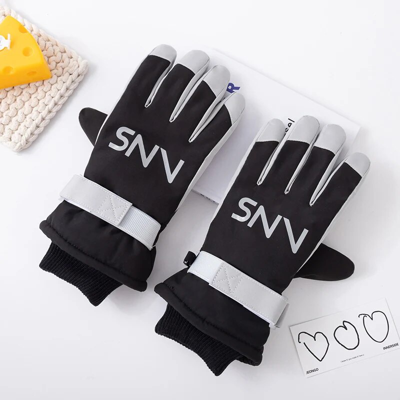 Găng Tay Trượt Tuyết Dày Dặn Ấm Áp Không Thấm Nước Chống Trượt Có Màn Hình Cảm Ứng
