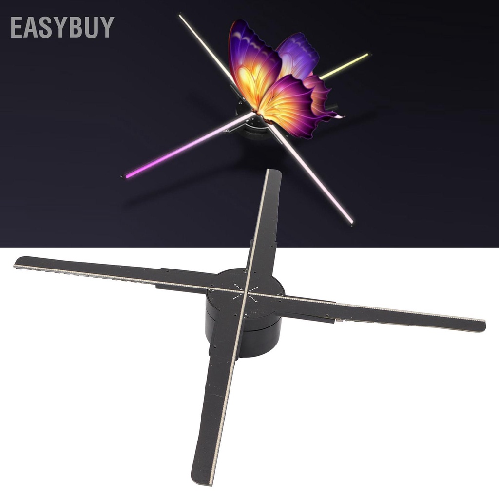 Easybuy Máy chiếu hiển thị quạt ba chiều G45 3D 45cm 30W quảng cáo 4 lưỡi với 510 hạt LED 100‑240V