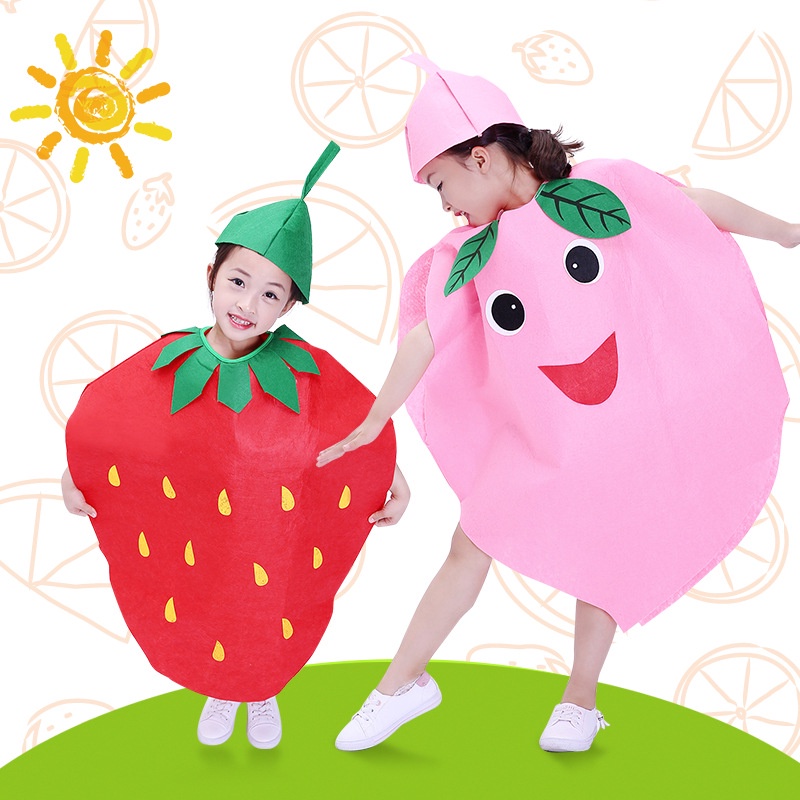 SUGE Trang Phục Hóa Trang Hoa Quả - Rau Củ Cho Bé Mầm Non. Bộ Đồ Trái Cây Trẻ Em Free Size