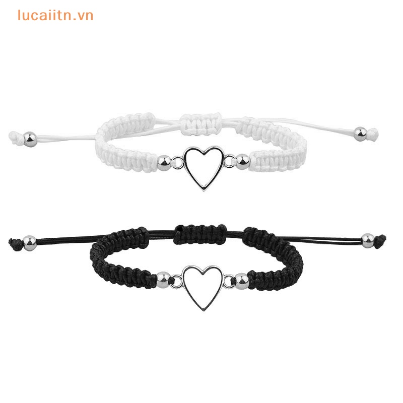 Lucaitn Vòng Đeo Tay Hình Trái Tim Thủ Công Có Thể Điều Chỉnh Dây Thừng Dành Cho Cặp Đôi Tình Bạn Thích Hợp Làm Quà Tặng vn