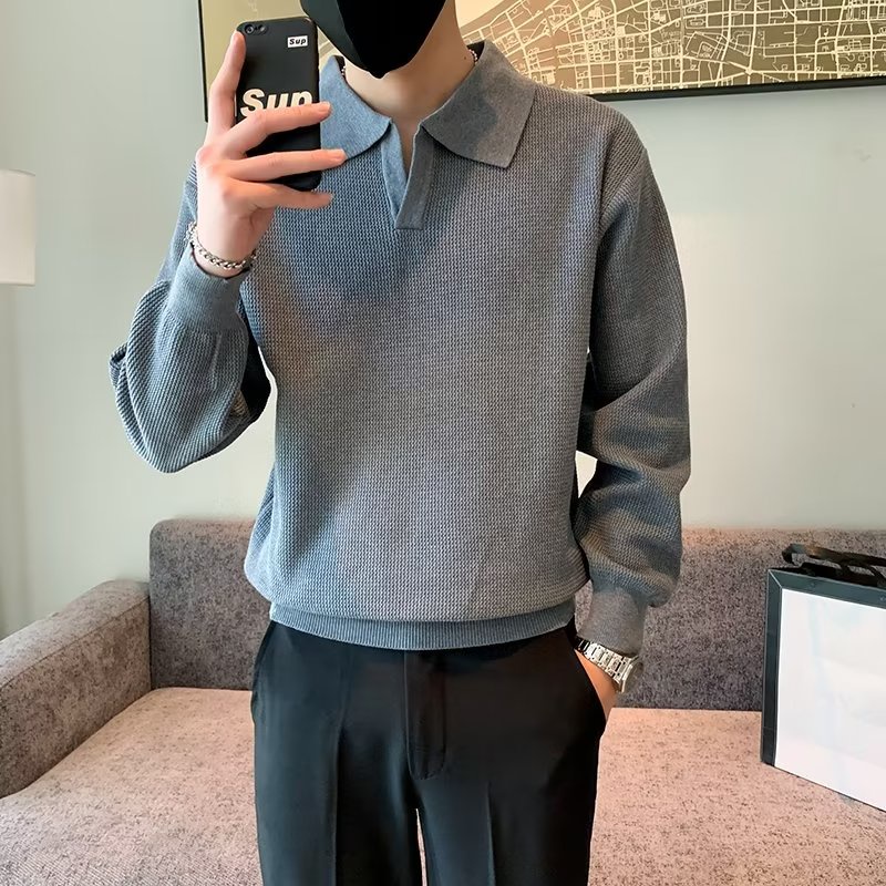 Áo Len Dài Tay Cổ v Thời Trang Nam Tính Mới