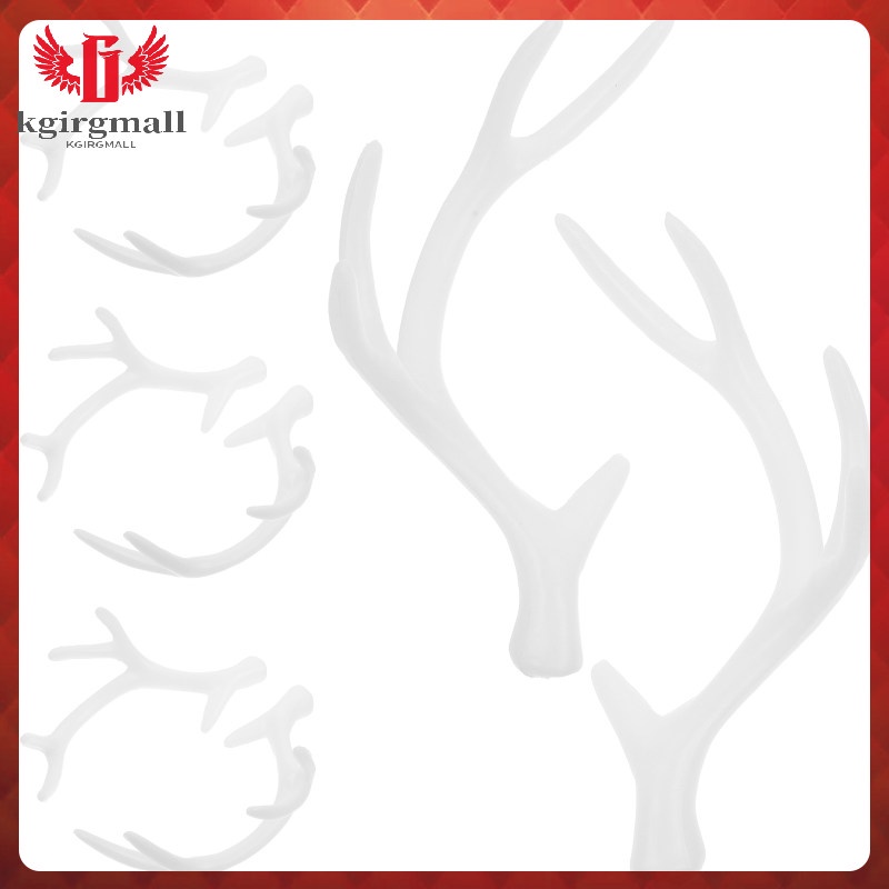 Set 4 Cặp Đầu Sừng Hươu Bằng Nhựa Trắng Trang Trí Giáng Sinh diy