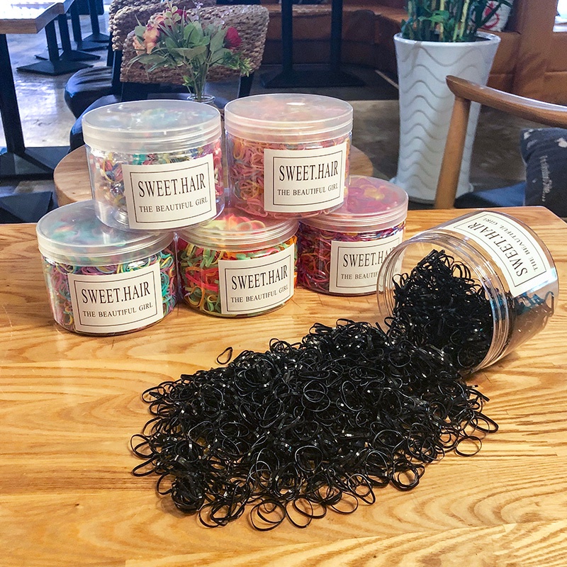 Set 500-2500 Dây Thun Buộc Tóc Nhiều Màu Sắc Thời Trang Hàn Quốc Dành Cho Trẻ Em