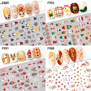 Hoạt hình miếng dán trang trí móng tay 3d chủ đề giáng sinh